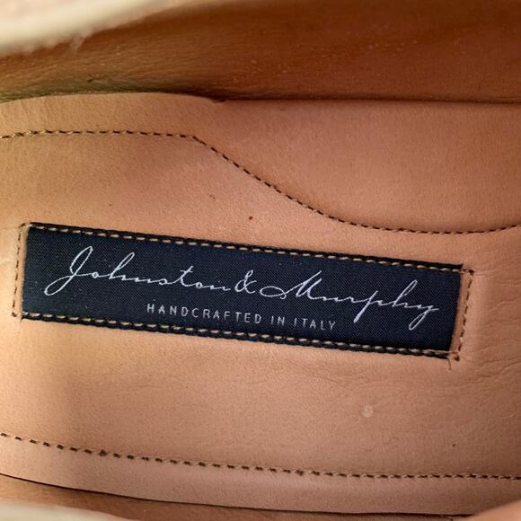 JOHNSTON & MURPHY Size 10 Brown Contrast Stitch Suede Wingtip Lace-Up Shoes - Picture 7 of 10